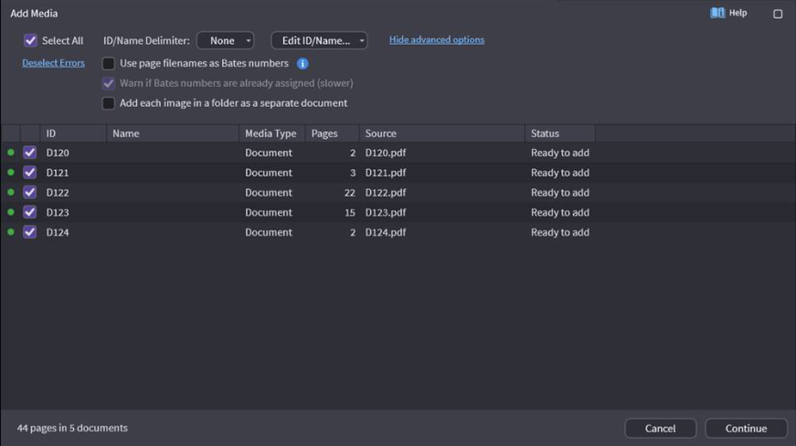 The Add Media dialog box