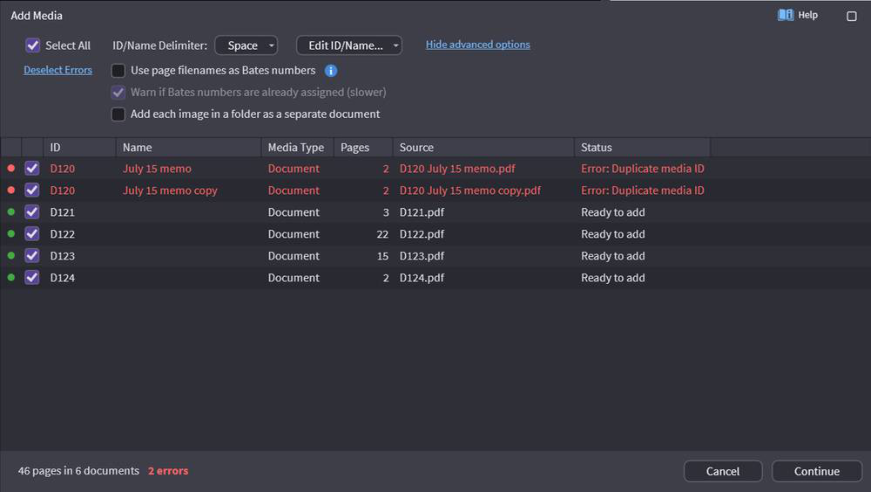 OnCue flagging a problem document