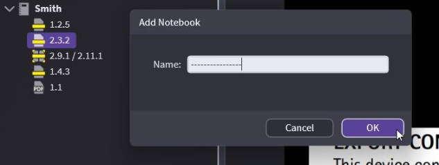Creating a notebook named as a divider