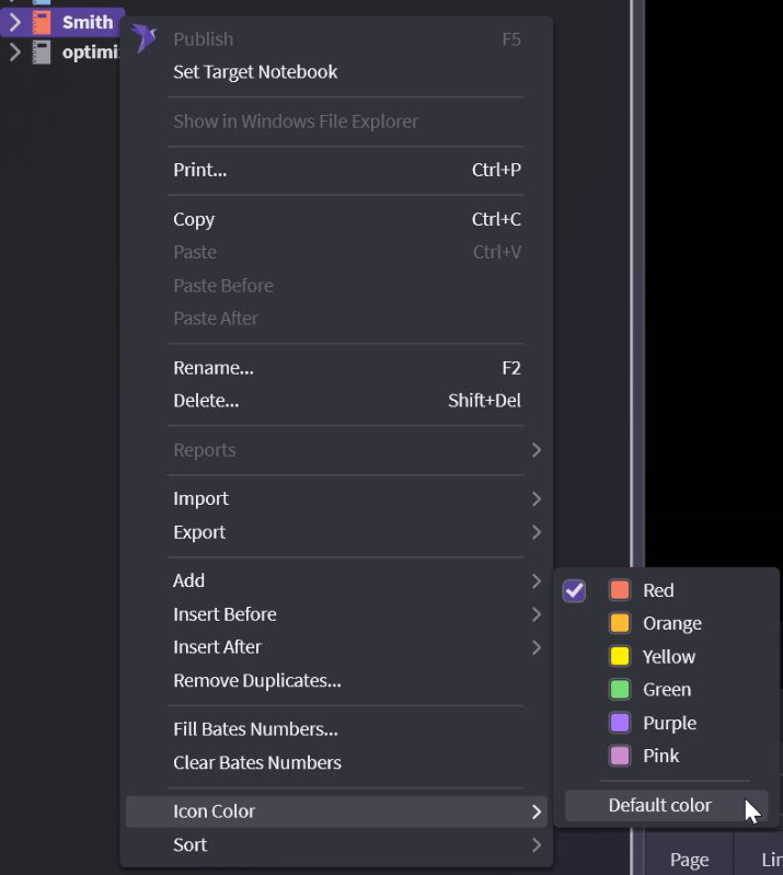 Choosing an icon color for a notebook