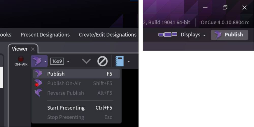 Sending media to Presentation with the bird icon