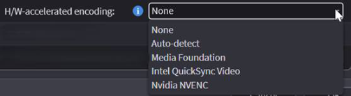 H/W accelerated encoding setting