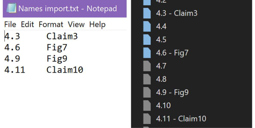 Text file format for document page names