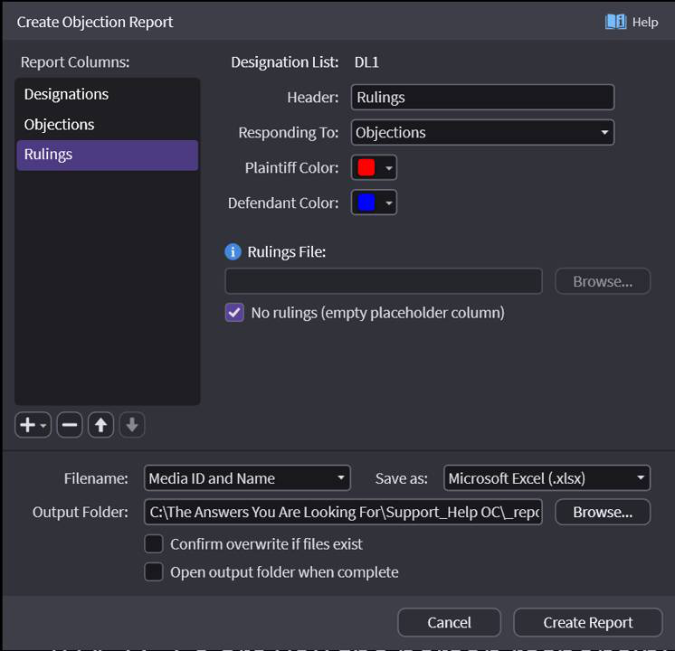 Adding or removing report columns